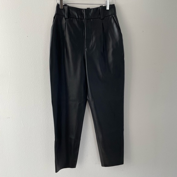 Zara Faux Leather High Waist Pants | S - Picture 2 of 11